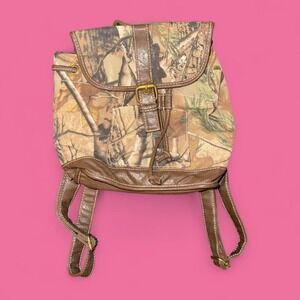 Realtree Camouflage Mini Backpack Adjustable Drawstring Buckle Bag